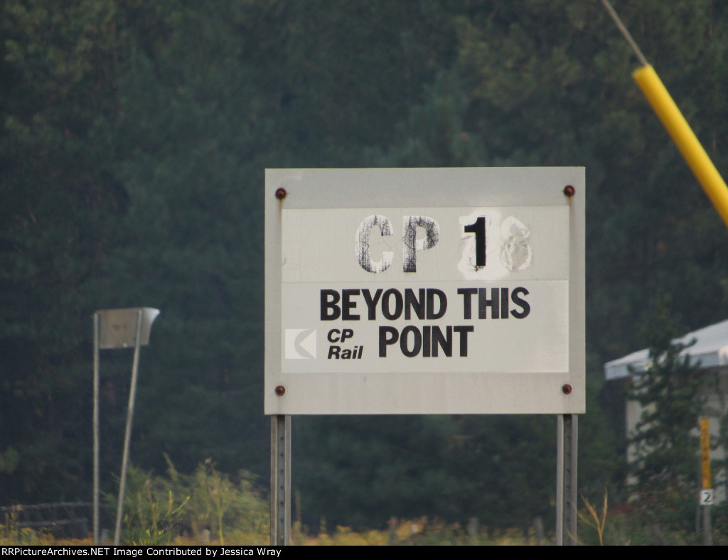 The far northern end of the UP system meets this sign.